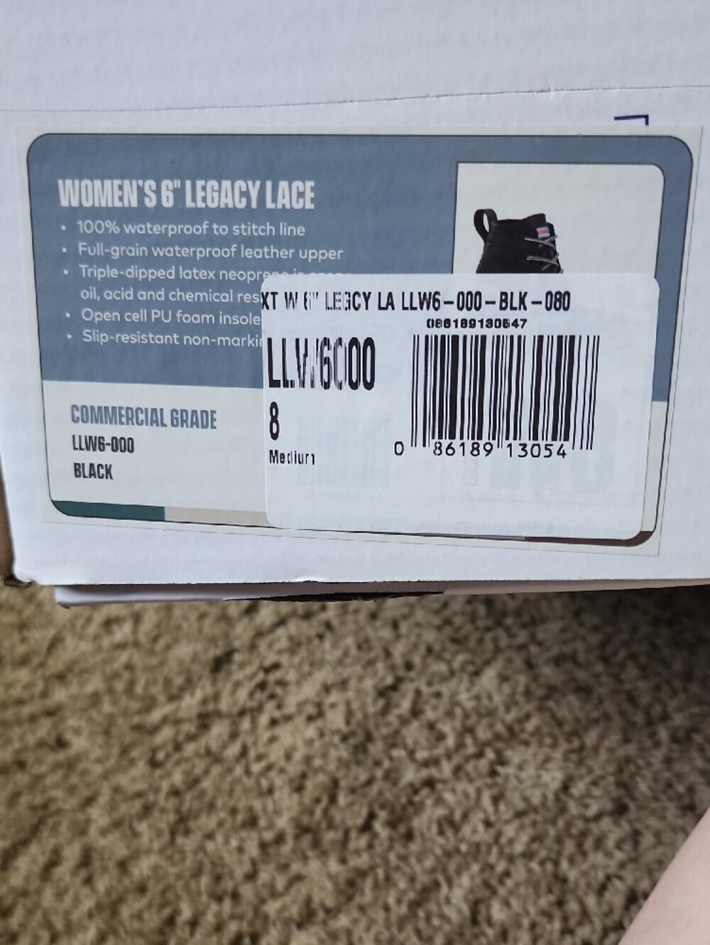 Waterproof Black & Cream Lace-Up Winter Rain Boots - Picture 13 of 13